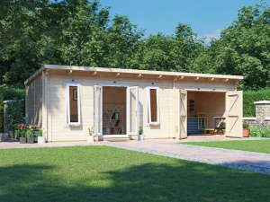E10-Terminator-Insulated-EG-8030-Summer-White Warmalog Log Cabin