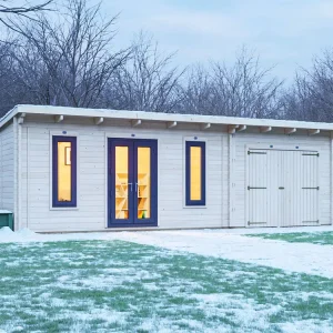 E10-Terminator-Insulated-EG-8030-Winter-Grey Warmalog Log Cabin