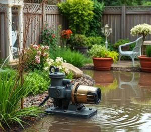 Pump for water in flooded garden