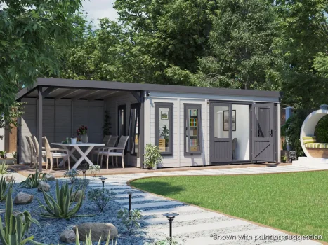 Dominator Classic Garden Office with Side Canopy
