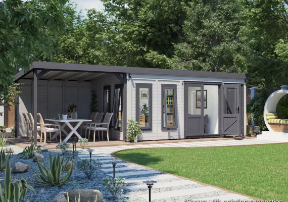 Dominator Classic Garden Office with Side Canopy
