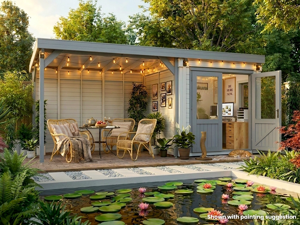 Dominator Classic Garden Office with Side Canopy | BuyGardenPods product image 3