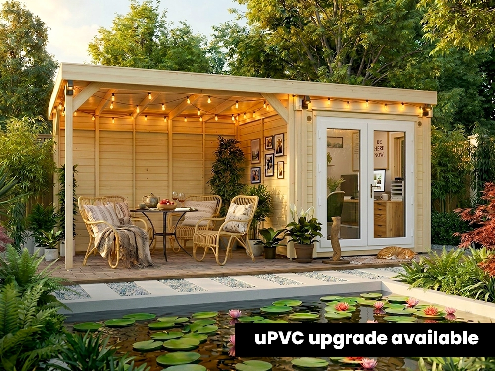 Dominator Classic Garden Office with Side Canopy | BuyGardenPods product image 4