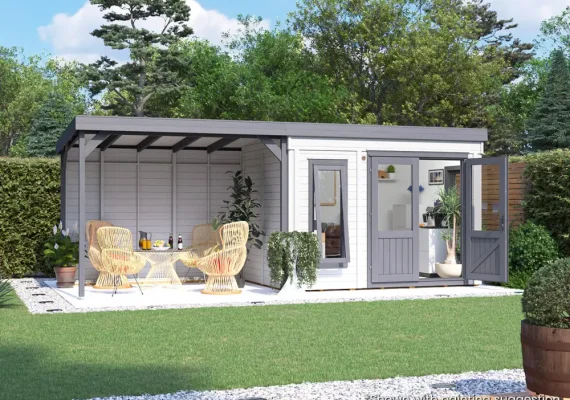 Dominator Classic Garden Office with Side Canopy