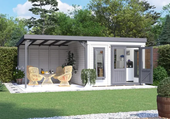 Dominator Classic Garden Office with Side Canopy