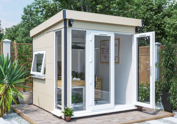 Dominator Composite Pent Garden Office – Dwarf W2.5m x D2.5m