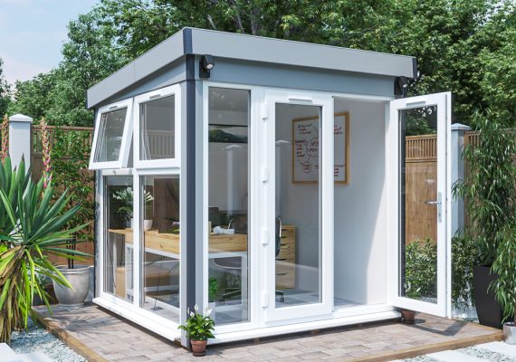 Dominator Composite Pent Garden Office – Glazed W2.5m x D2.5m