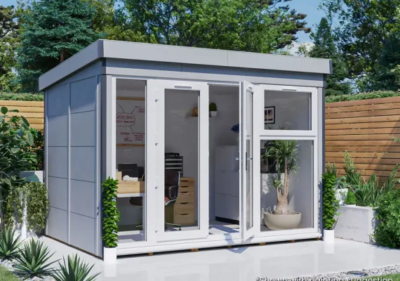 Dominator Composite Pent Garden Office – Solid W3.5m x D2.5m