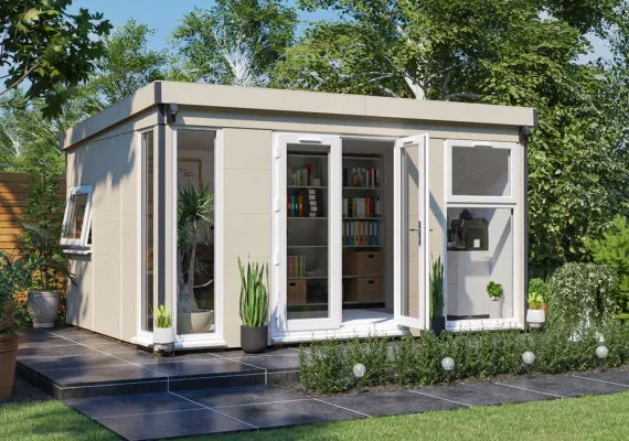 Dominator Composite Pent Garden Office W4.5m x D3.5m – Dwarf