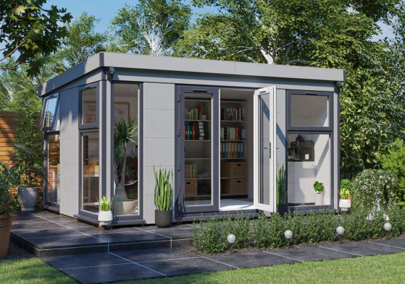 Dominator Composite Pent Garden Office W4.5m x D3.5m – Glazed