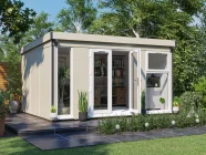 Unpainted Composite Garden Office with White uPVC 4.5m x 3.5m