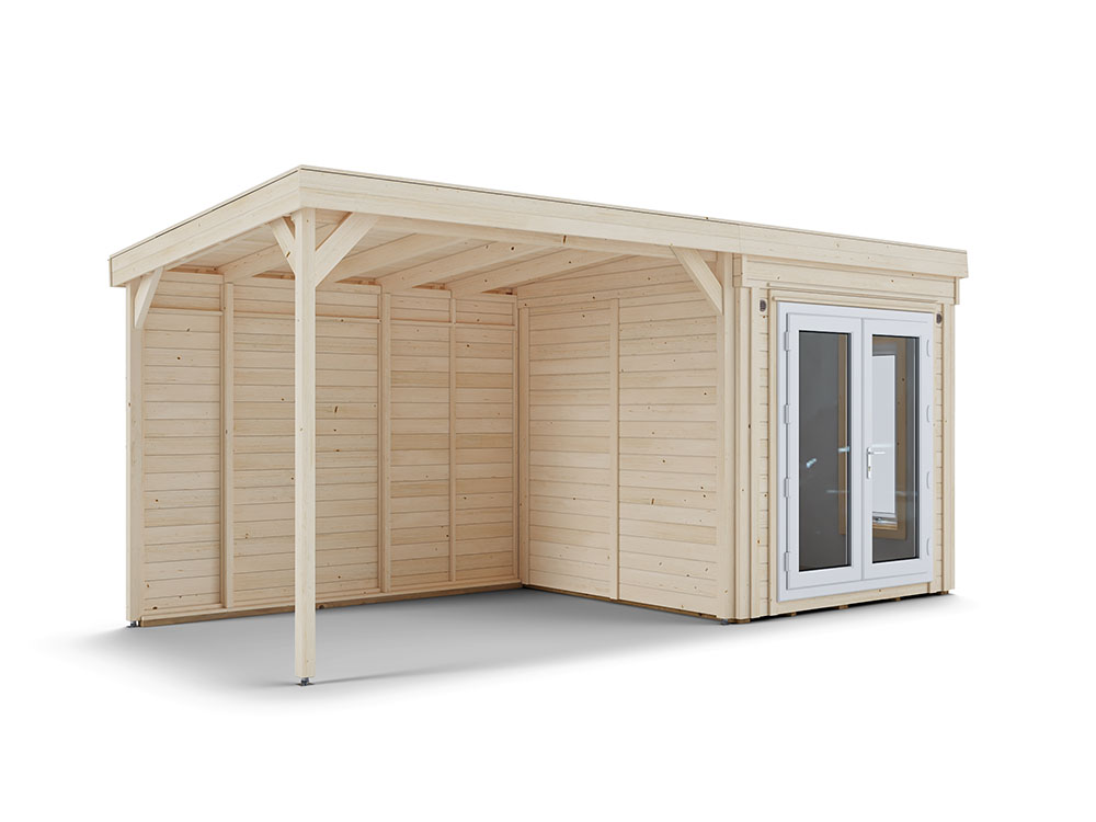 Dominator Classic Garden Office with Side Canopy | BuyGardenPods product image 33