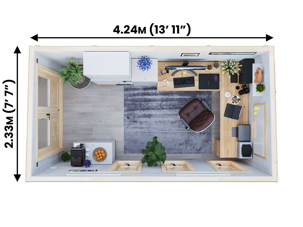 Dominator Classic Garden Office Reverse Pent | BuyGardenPods product image 7