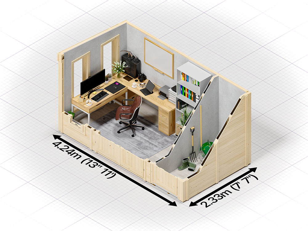 EvilDominator Classic Garden Office with SideStore | BuyGardenPods product image 10
