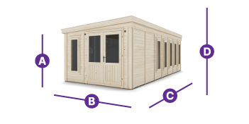 dominator garden office log cabin 7.5 x 3.5 B