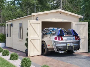 Deore Wooden Garage 3m x 5.5m with car