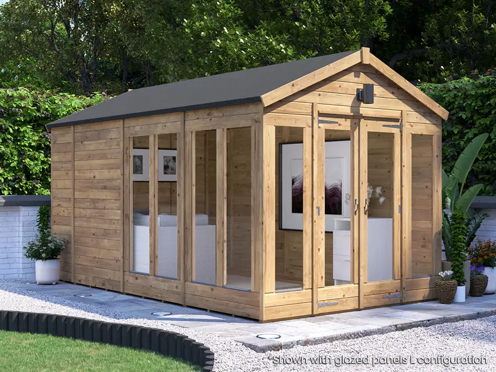 RagePanda Pressure Treated Summer House L Configuration Closed