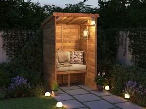 Pent Arbour - Garden Seating Night