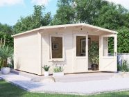 Severn Log Cabin 4m x 4m Door Open Exterior