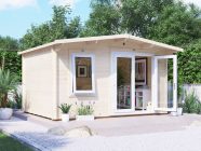 Severn Log Cabin 4m x 3m White uPVC - Open