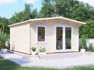 Severn Log Cabin uPVC 4040 White Closed Exterior