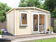 Severn Warmalog fully insulated log cabin White uPVC - 4 x 3