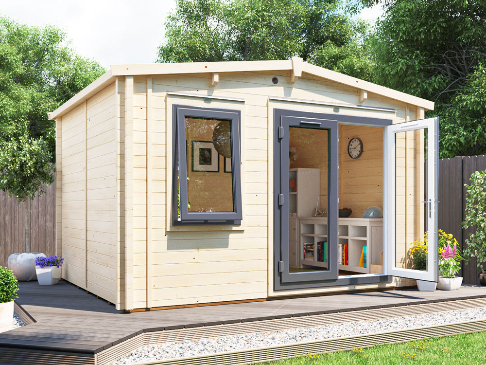 Severn Warmalog fully insulated log cabin winter exterior 4 x 3