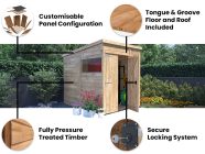 Overlord Modular Shed with Pent Roof 1.8m x 2.4m