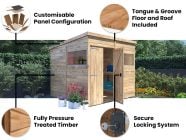 Overlord Pressure Treated Pent Shed 2.4m x 2.4m