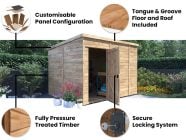 Overlord Pressure Treated Pent Shed 3m x 2,4m