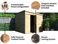 Overlord Reverse Pent Shed 2.4m x 2.4m