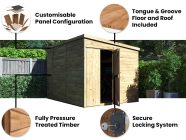 Overlord Pent Pressure Treated Shed 2.4m x 3m