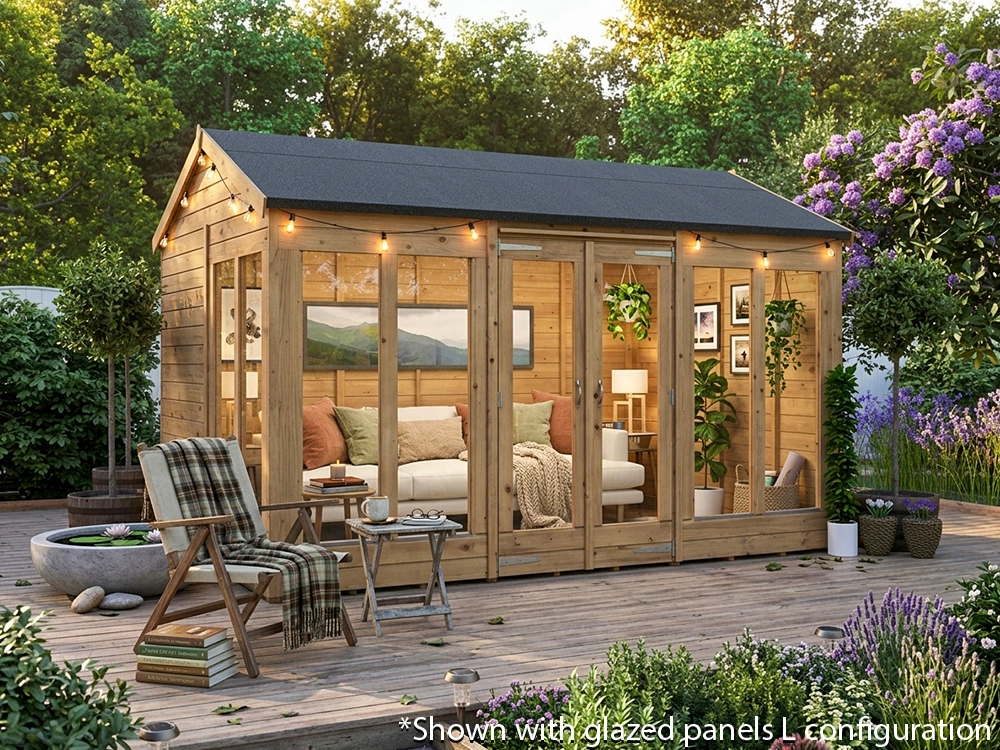 Wooden Summerhouse reverse apex fully pressure treated range panda