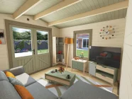 Garden Log Cabin For Sale 3m x 3m Dunster House Interior Board Games Room
