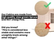 Log Cabin timber high quality slow grown spruce not cheap pine or mixed timbers