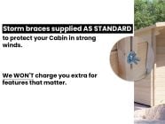 log cabin storm braces included