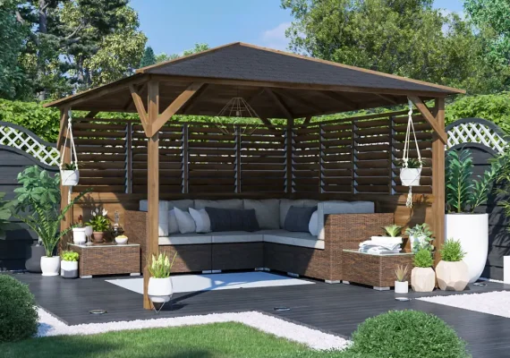Utopia 300 Louvre Wall Gazebo