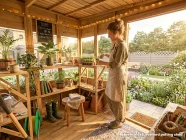 6 x 8 potting shed interior