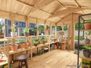 Overlord-Potting-Shed-3624-Apex-Interior with shelves