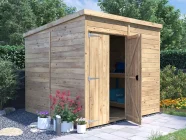 overlord garden shed pent roof double door 2.4m x 2.4m