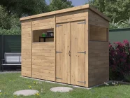 3m x 1.2m pent garden shed overlord with windows