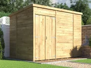 overlord pent roof garden shed double door 3m x 1.8m