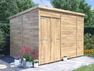 overlord garden shed pent roof 3m x 2.4m double door