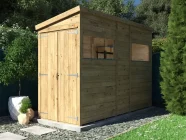 1.2m x 3m pent garden shed overlord with windows double door