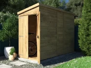 1.2m x 3m pent garden shed overlord double door open
