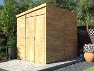overlord garden shed with reverse pent roof 1.8m x 2.4m double door
