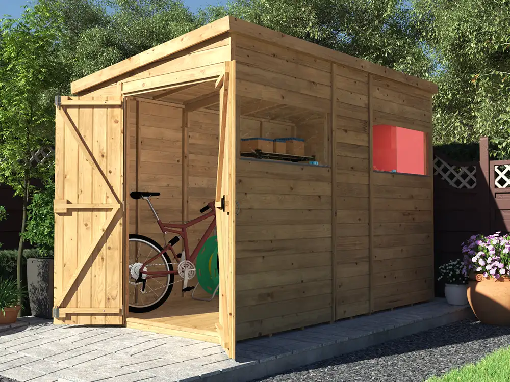 overlord reverse pent shed 1.8m x 3.0m double door