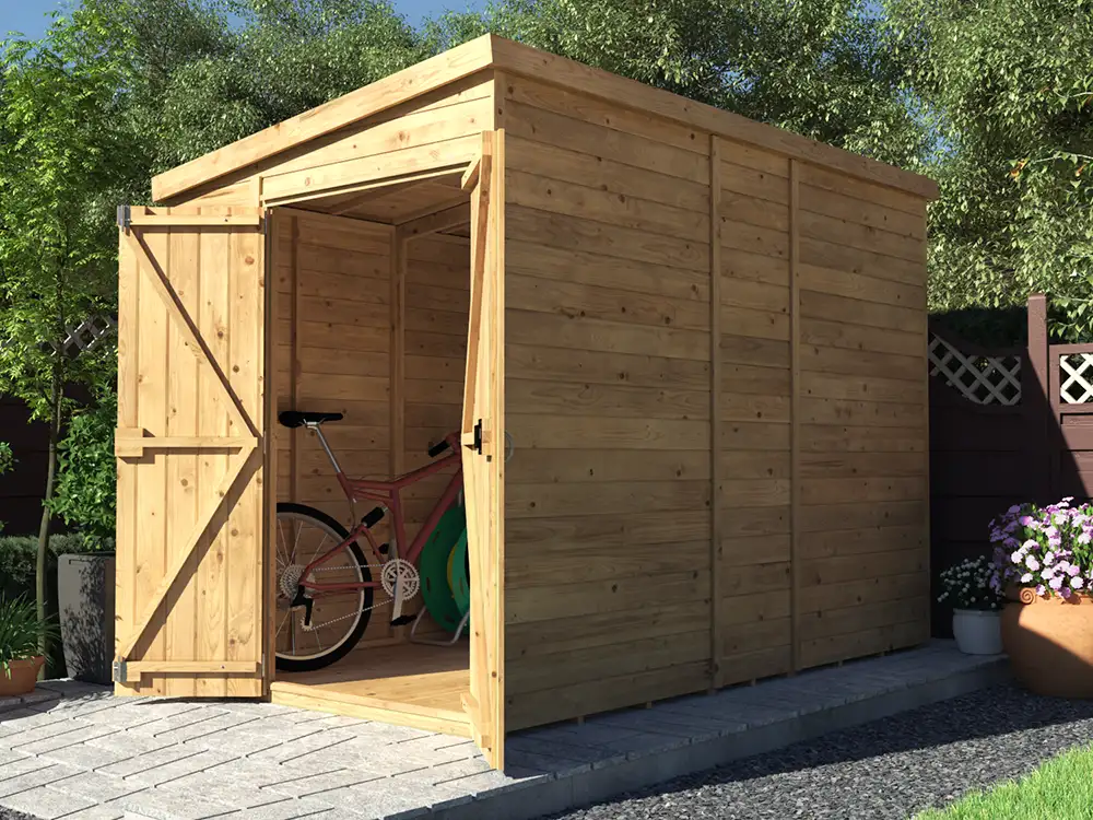 overlord reverse pent shed 1.8m x 3.0m double door
