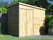 Overlord Modular Reverse Pent Garden Shed 2.4m x 1.8m Double Door