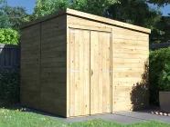 overlord garden shed reverse pent roof double door 2.4m x 2.4m